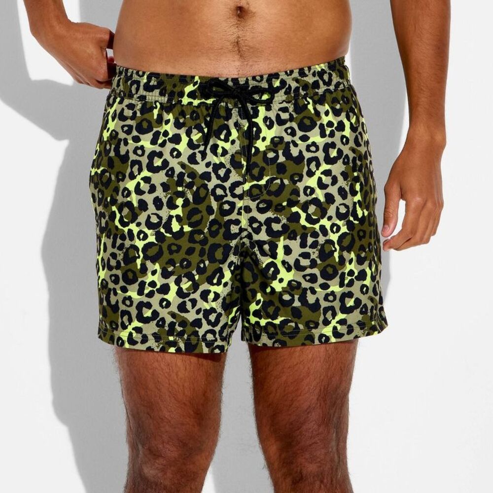 Original Use - Men's 5'' Swim Trunks - Original Use Cheetah Camo  Green